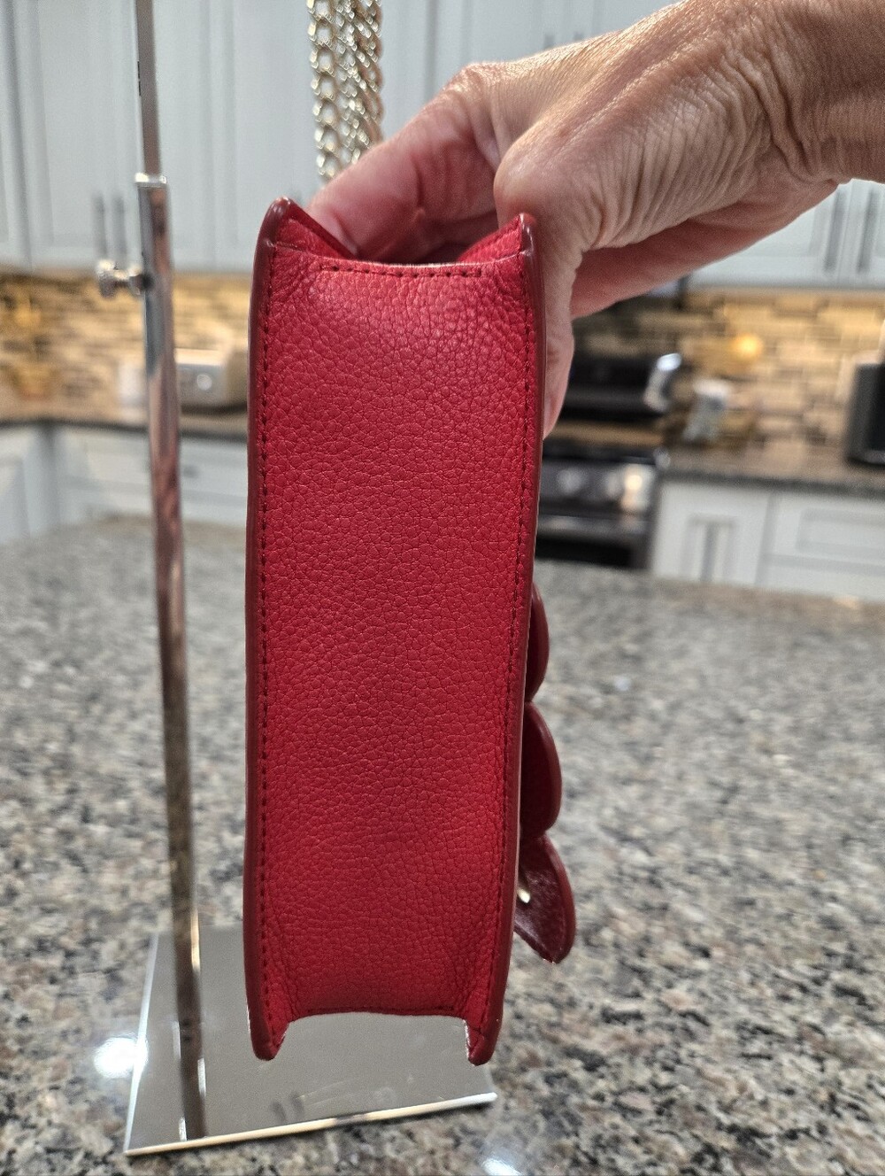 Kate Spade Hayes Street Pearl Hazel Scalloped Crossbody Bag - Royal Red - Picture 10 of 14